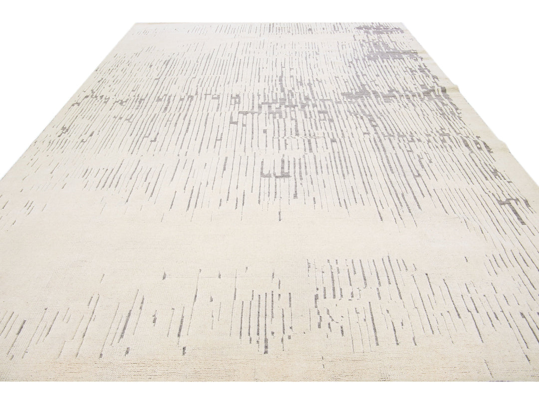 Modern Moroccan Wool Rug 10 X 14