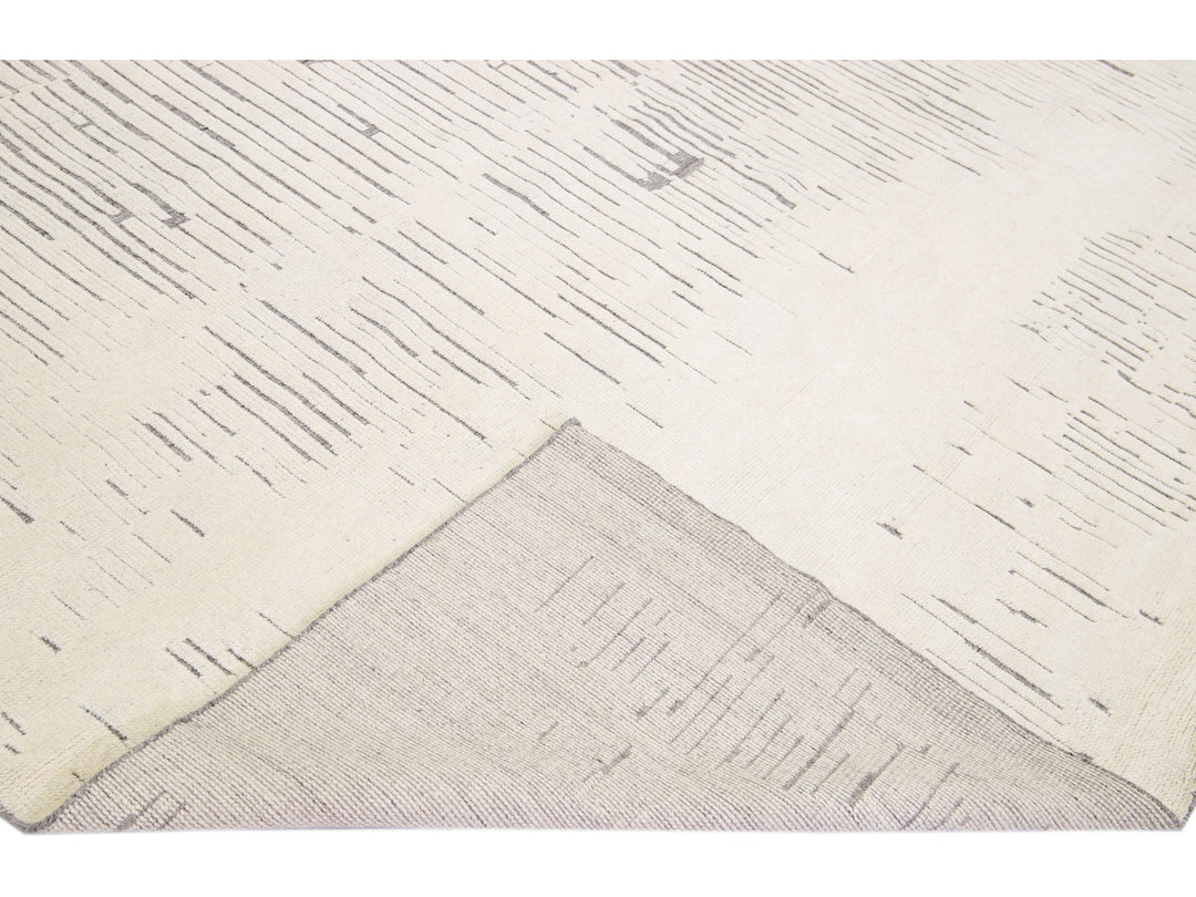 Modern Moroccan Wool Rug 10 X 14