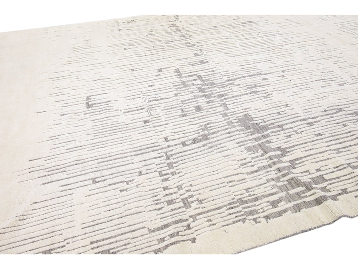 Modern Moroccan Wool Rug 10 X 14