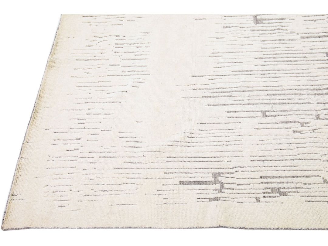 Modern Moroccan Wool Rug 10 X 14