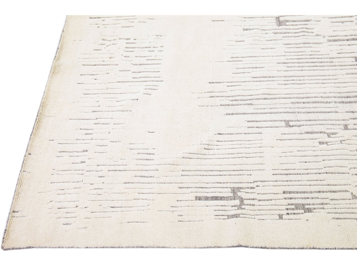 Modern Moroccan Wool Rug 10 X 14
