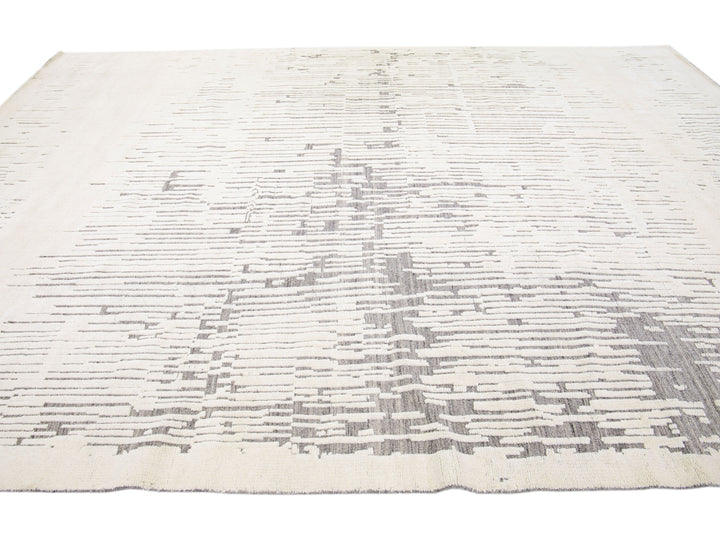Modern Moroccan Wool Rug 10 X 14
