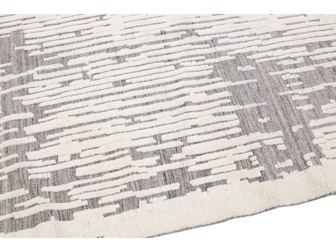 Modern Moroccan Wool Rug 10 X 14