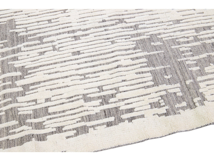Modern Moroccan Wool Rug 10 X 14