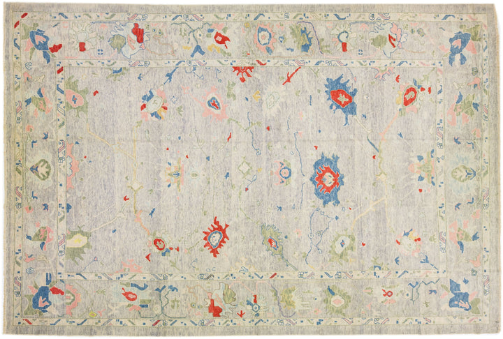 Modern Turkish Oushak Wool Rug 13 X 19