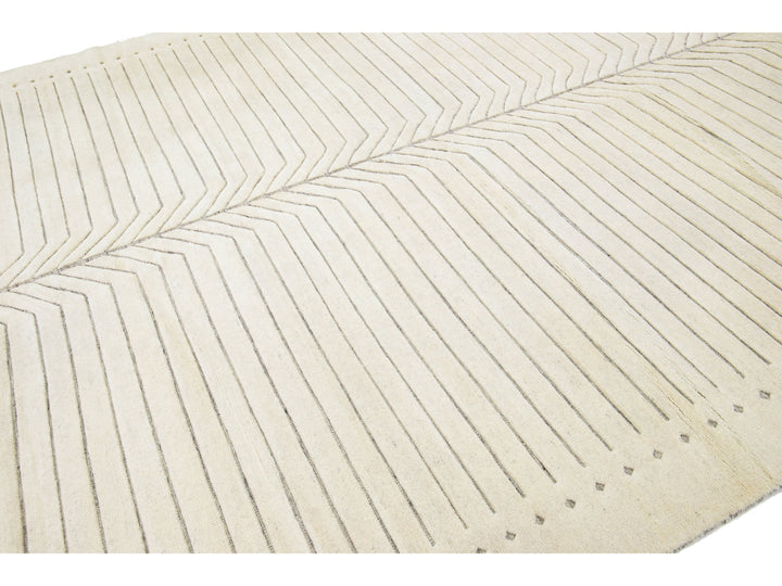 Modern Moroccan Wool Rug 10 X 14