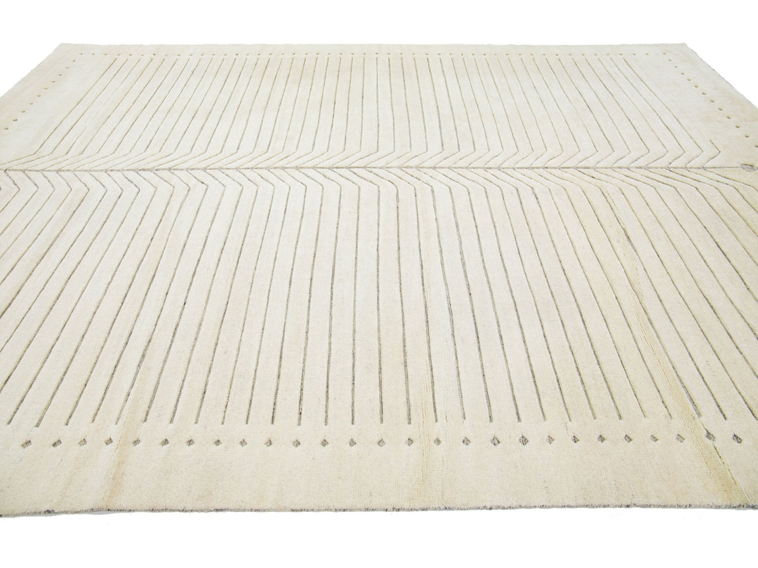 Modern Moroccan Wool Rug 10 X 14