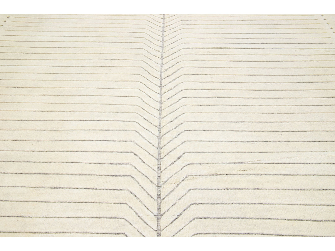 Modern Moroccan Wool Rug 10 X 14