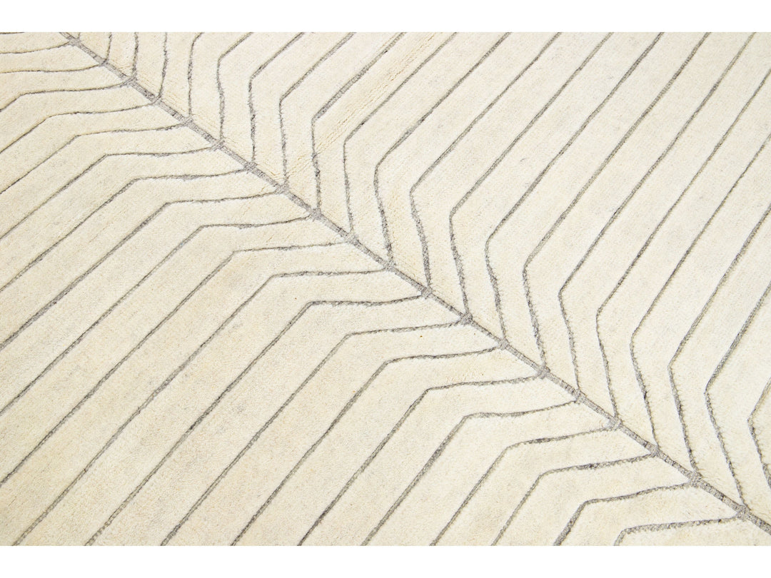 Modern Moroccan Wool Rug 10 X 14