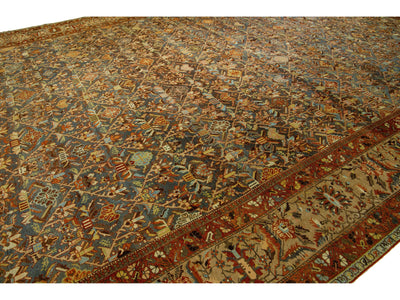 Antique Bakhtiari Wool Rug 16 X 23