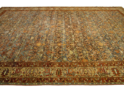 Antique Bakhtiari Wool Rug 16 X 23