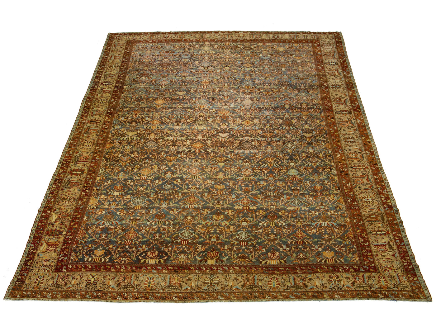 Antique Bakhtiari Wool Rug 16 X 23