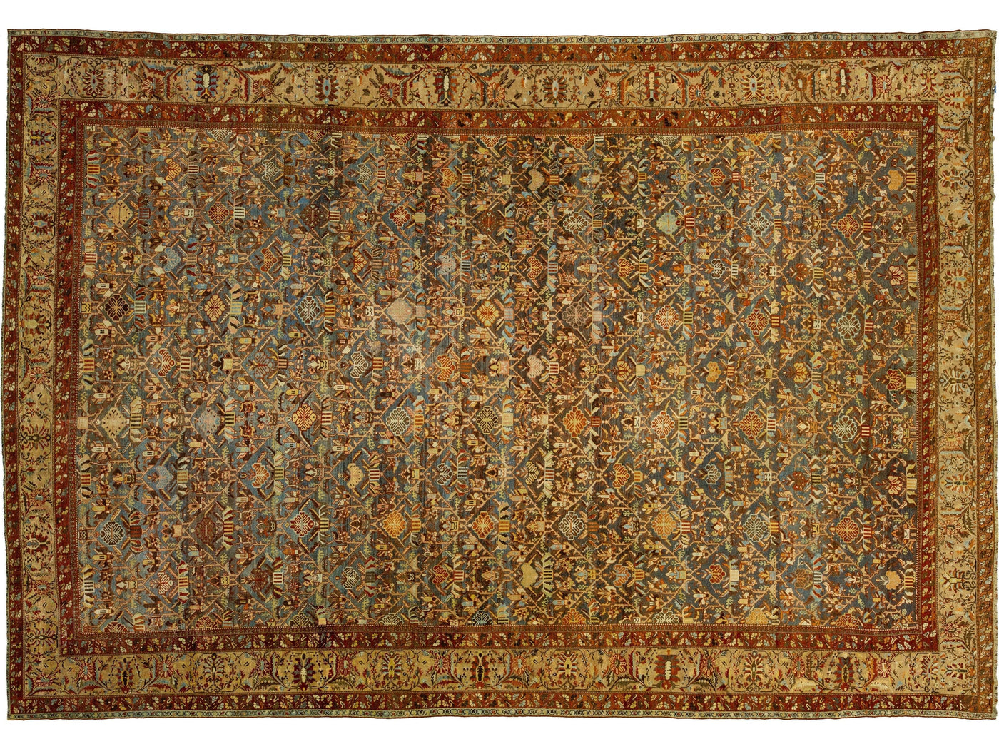 Antique Bakhtiari Wool Rug 16 X 23