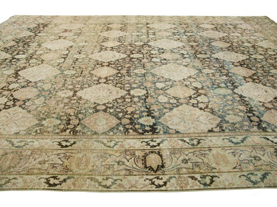 Antique Kerman Wool Rug 13 X 18