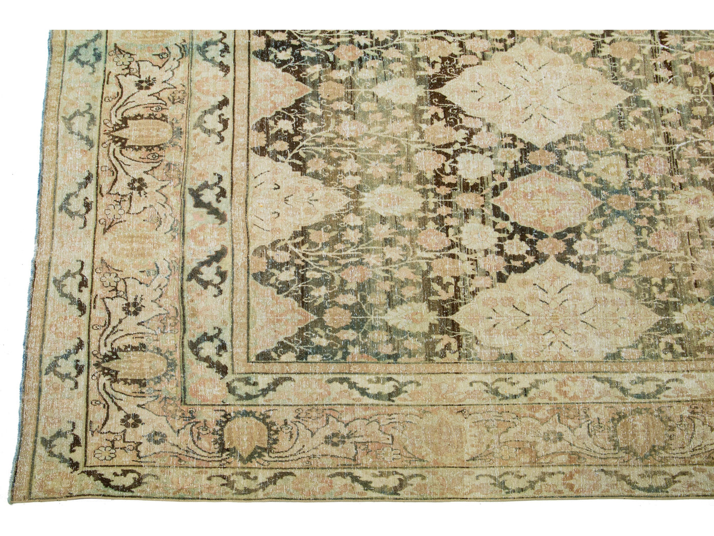 Antique Kerman Wool Rug 13 X 18