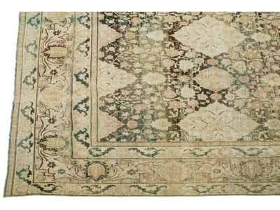 Antique Kerman Wool Rug 13 X 18