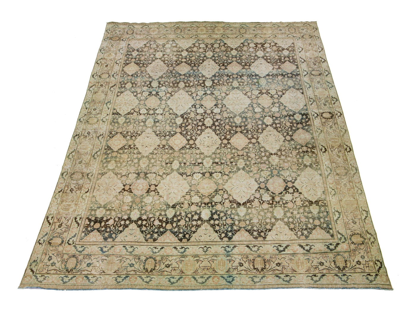 Antique Kerman Wool Rug 13 X 18