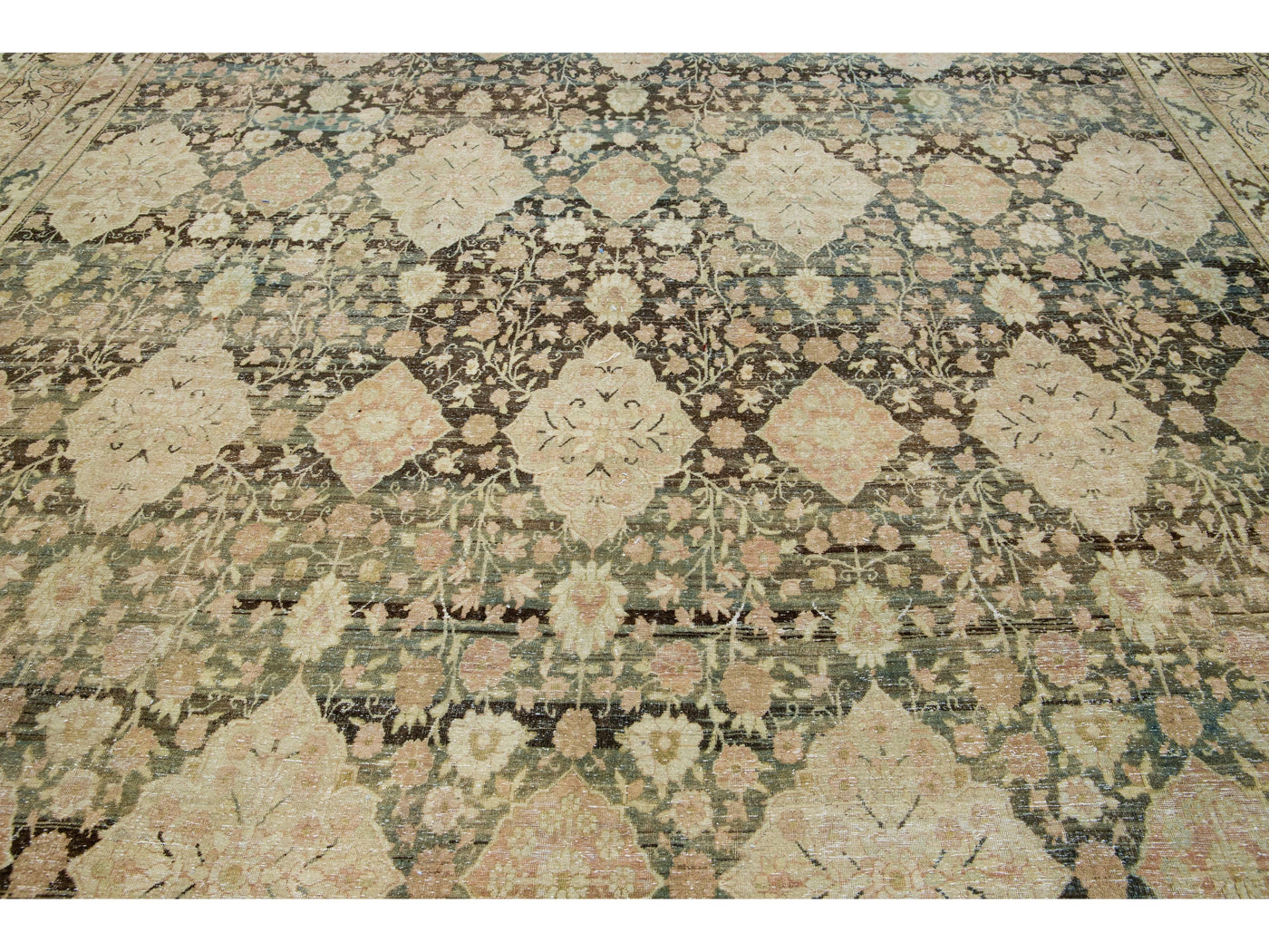 Antique Kerman Wool Rug 13 X 18