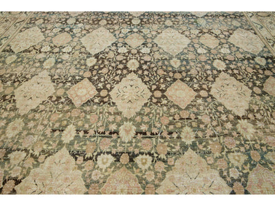 Antique Kerman Wool Rug 13 X 18