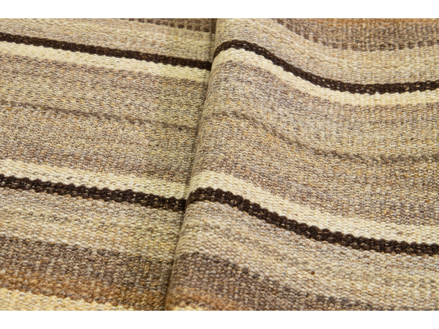 Modern Kilim Flatweave Wool Rug 11 X 13