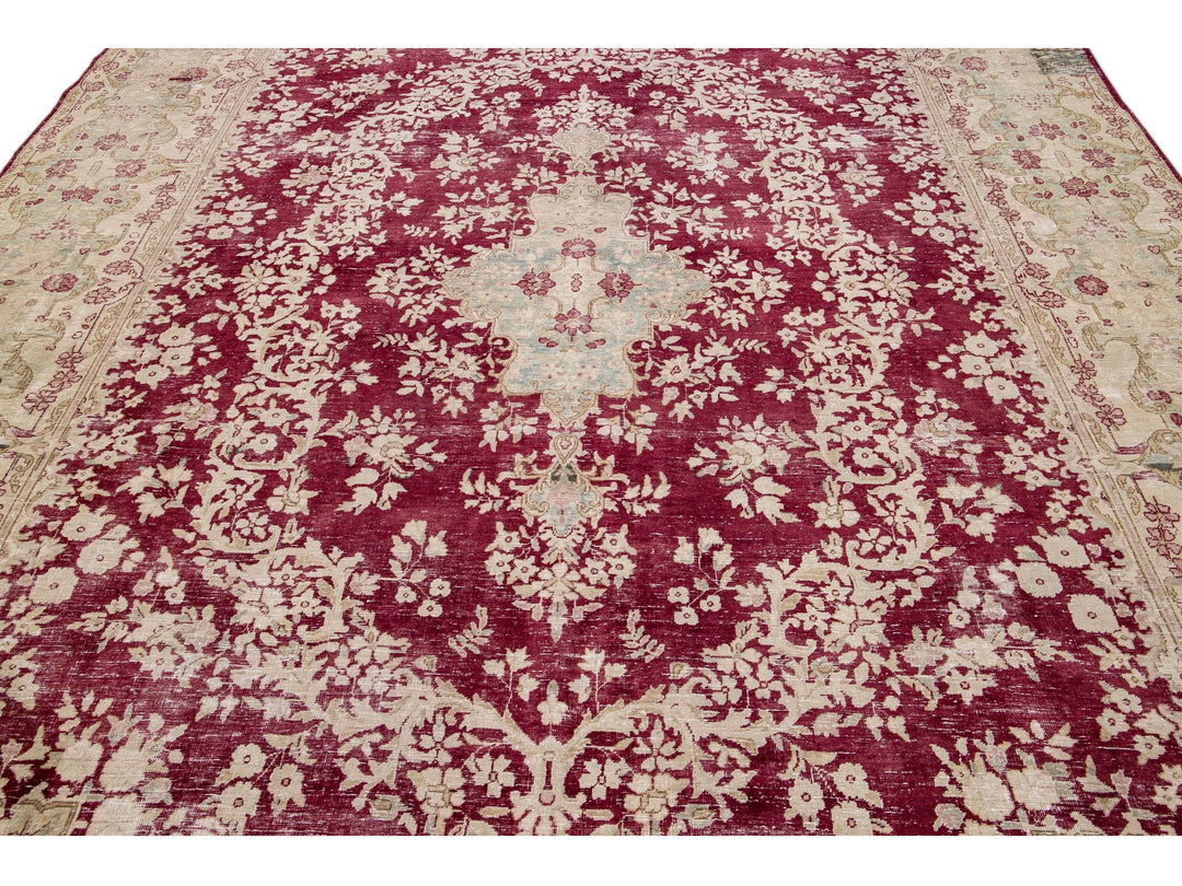 Vintage Tabriz Wool Rug 10 X 14