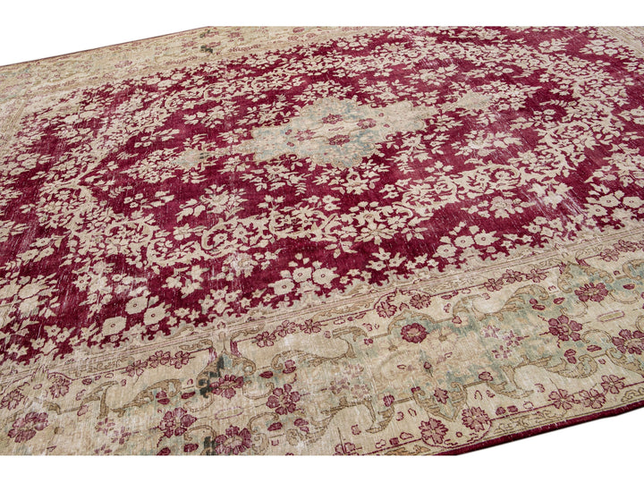 Vintage Tabriz Wool Rug 10 X 14