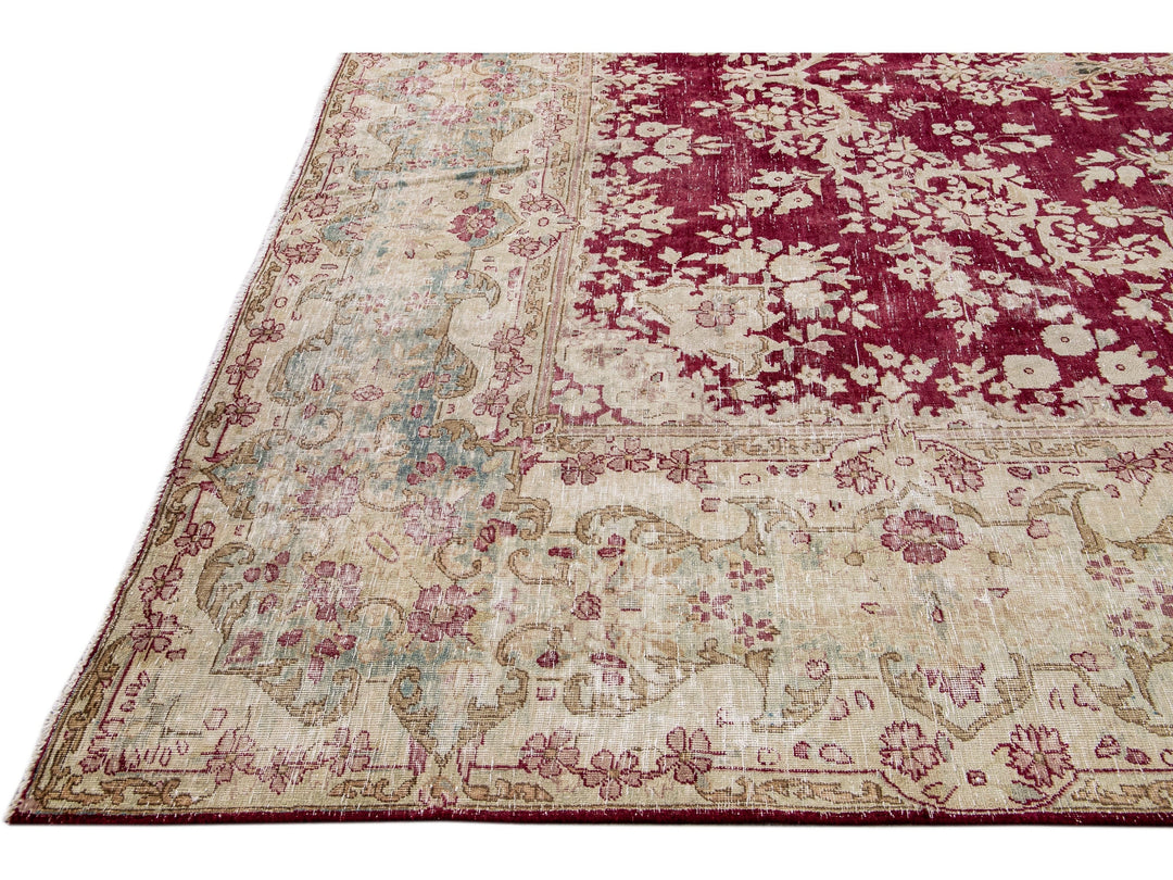 Vintage Tabriz Wool Rug 10 X 14