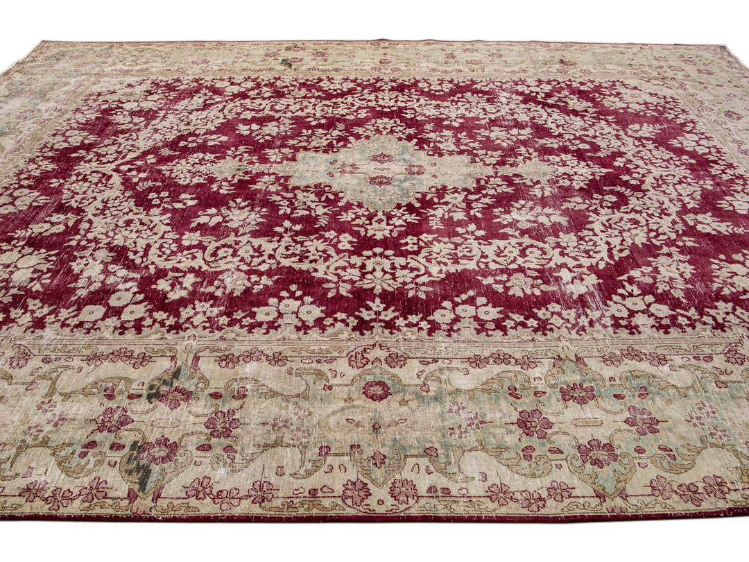 Vintage Tabriz Wool Rug 10 X 14