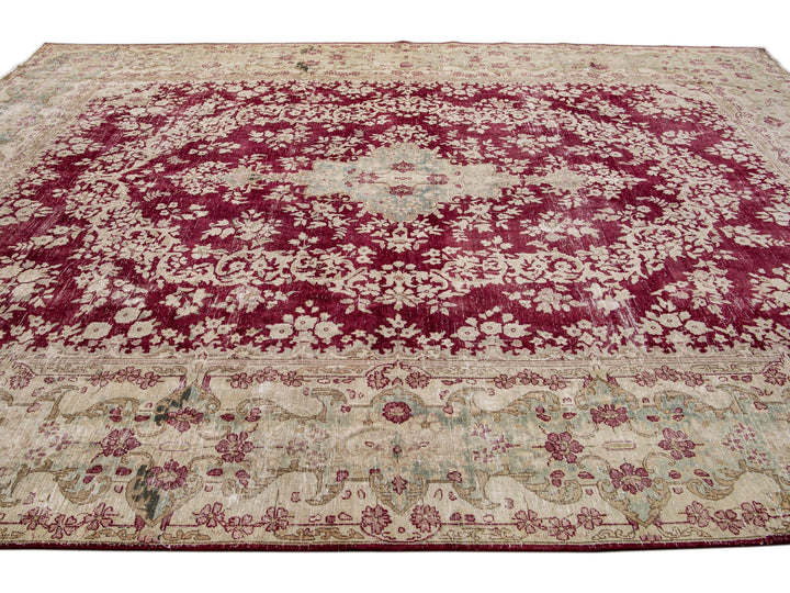 Vintage Tabriz Wool Rug 10 X 14