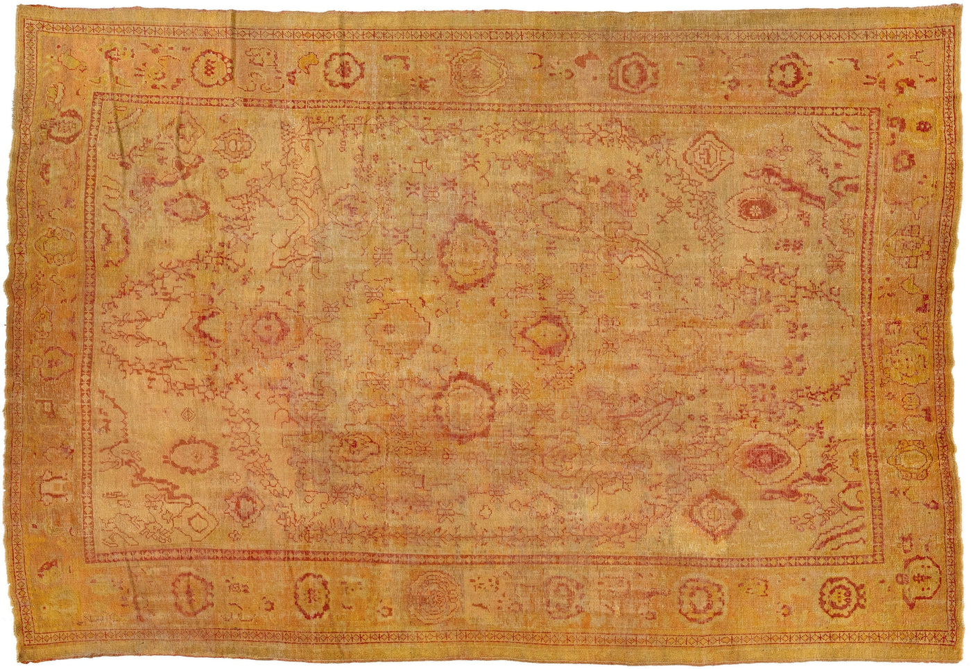 Antique Turkish Oushak Wool Rug 11 X 16