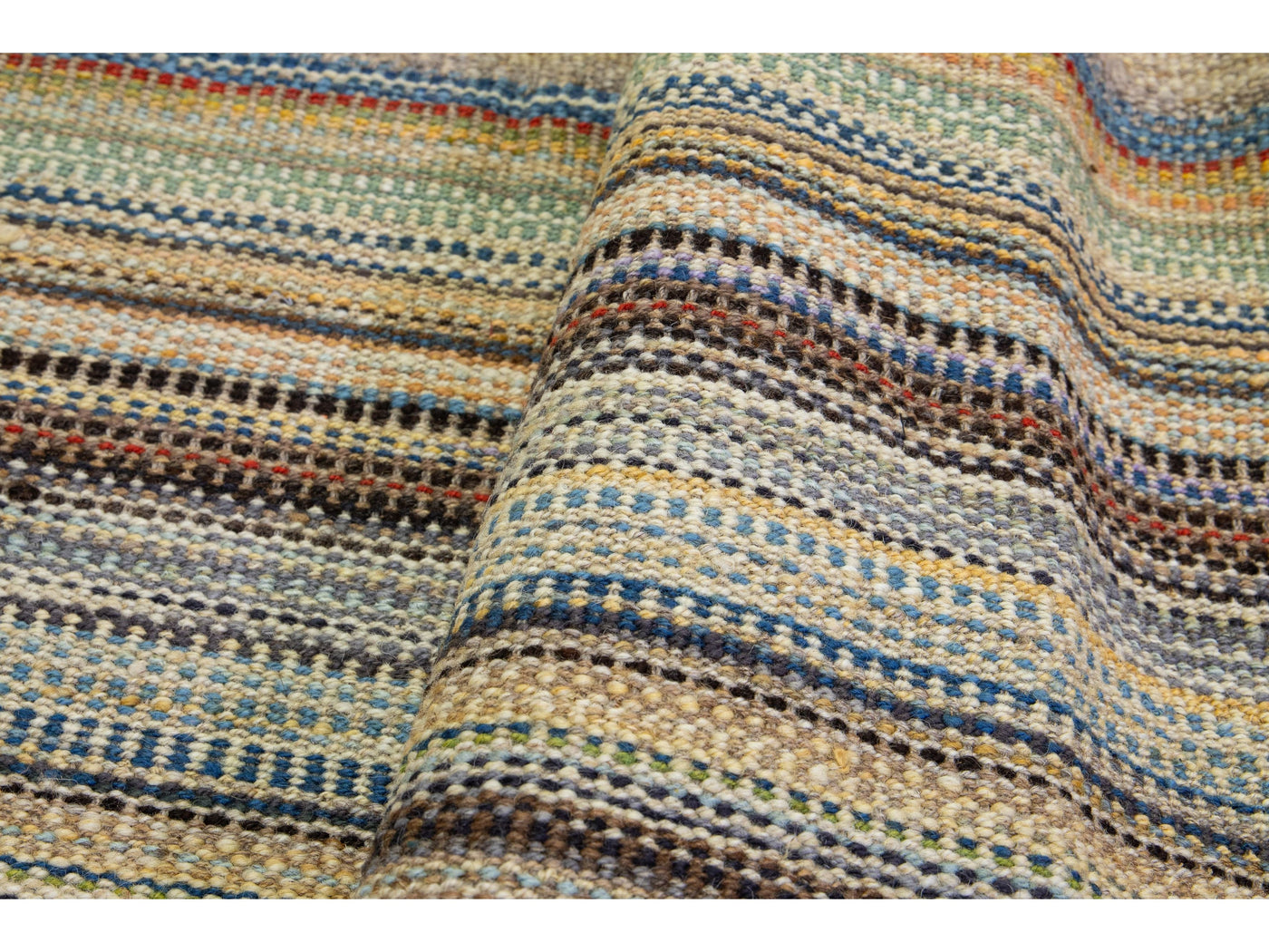Modern Kilim Flatweave Wool Rug 12 X 14