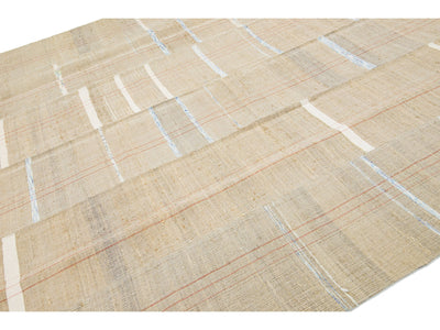 Modern Kilim Flatweave Wool Rug 9 X 12