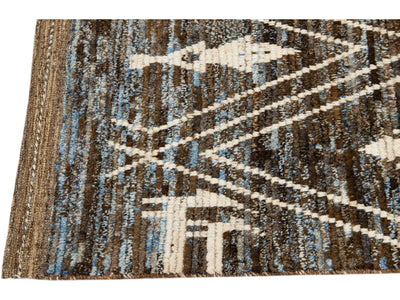 Modern Moroccan Wool Runner 3 X 18