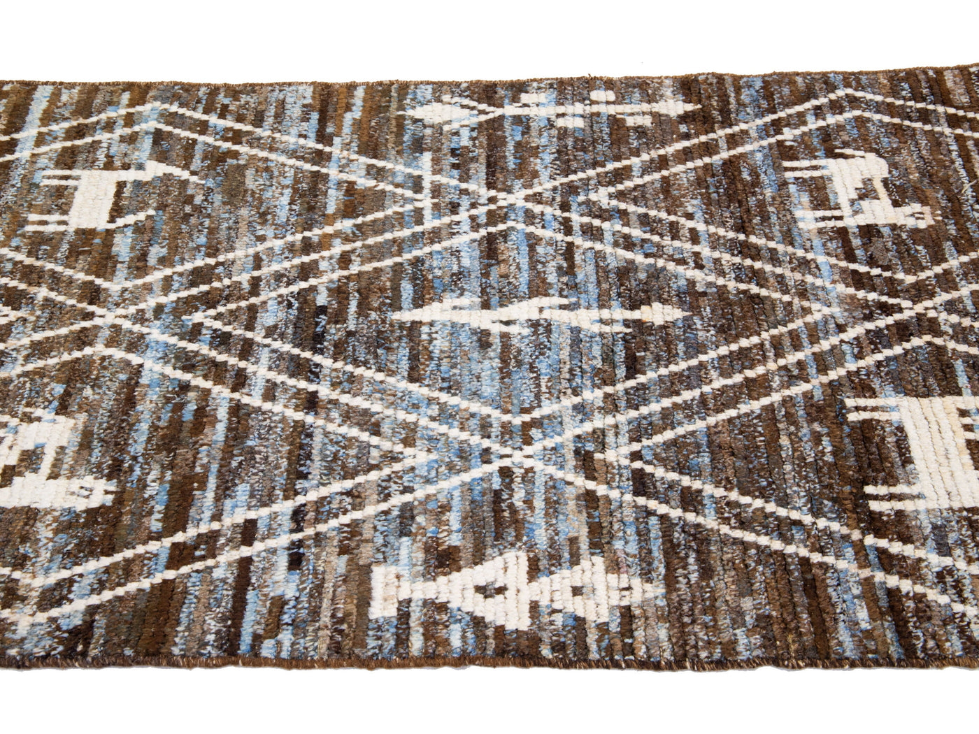 Modern Moroccan Wool Runner 3 X 18