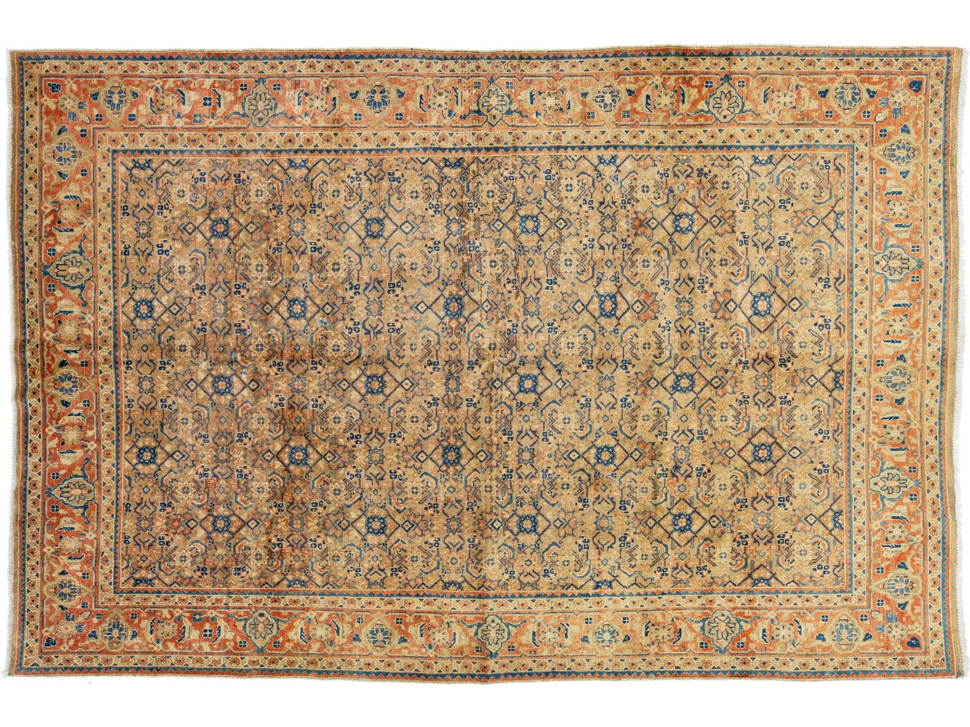 Antique Mahal Wool Rug 7 X 10