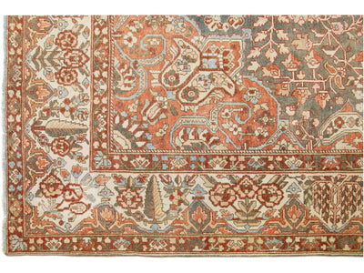 Antique Bakhtiari Wool Rug 12 X 14