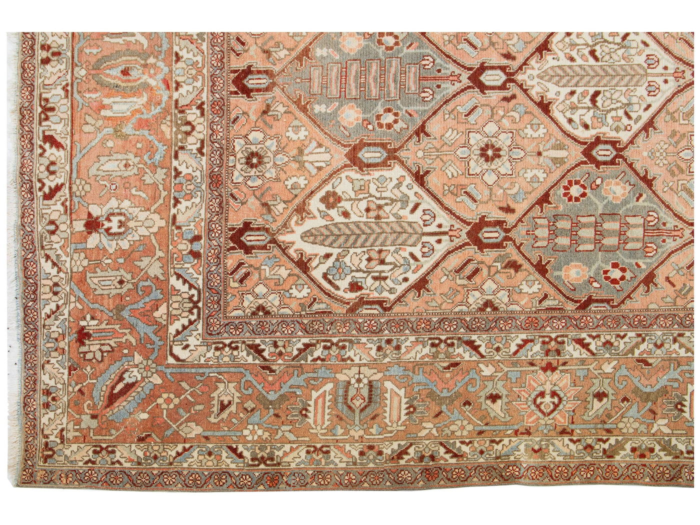 Antique Bakhtiari Wool Rug 12 X 14