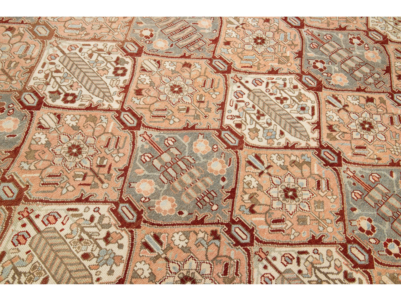 Antique Bakhtiari Wool Rug 12 X 14