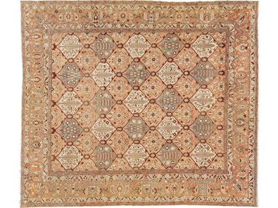 Antique Bakhtiari Wool Rug 12 X 14