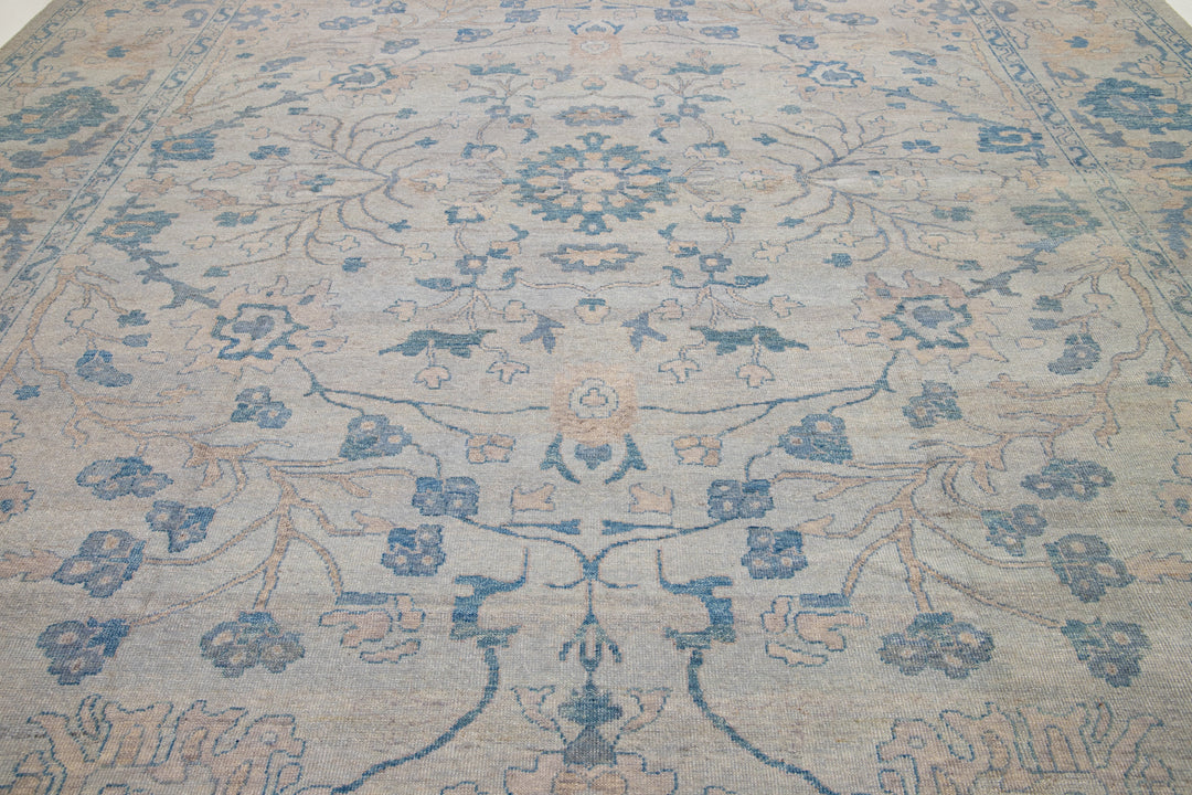 Modern Oushak Wool Rug 12 X 15