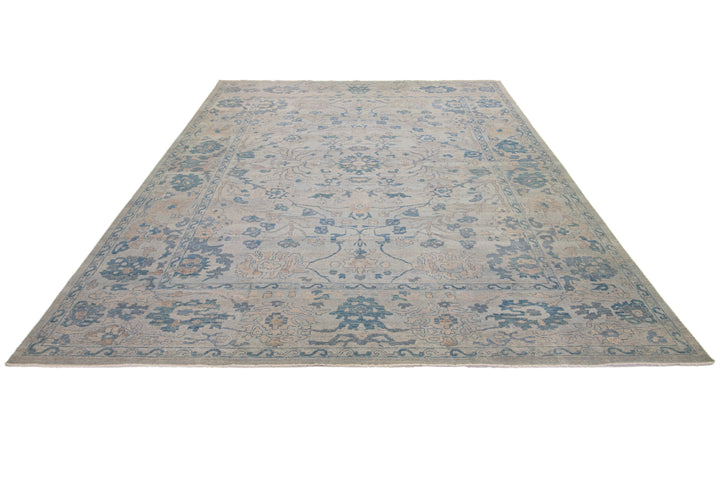 Modern Oushak Wool Rug 12 X 15