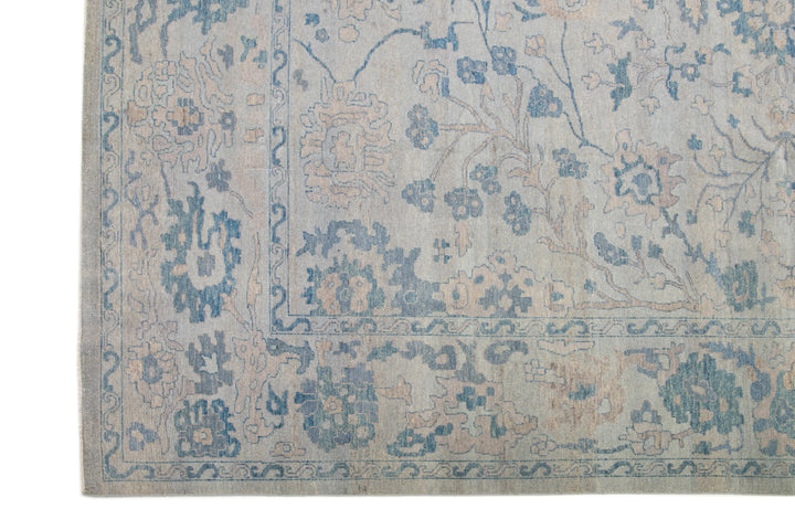 Modern Oushak Wool Rug 12 X 15