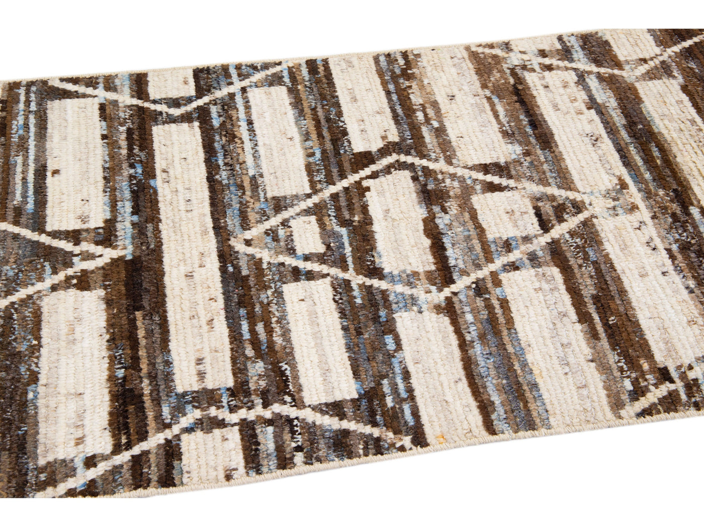 Modern Moroccan Wool Runner 3 X 16