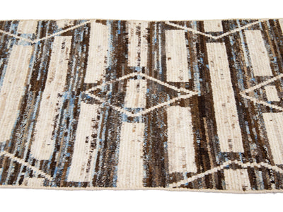 Modern Moroccan Wool Runner 3 X 16