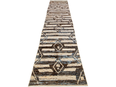 Modern Moroccan Wool Runner 3 X 16