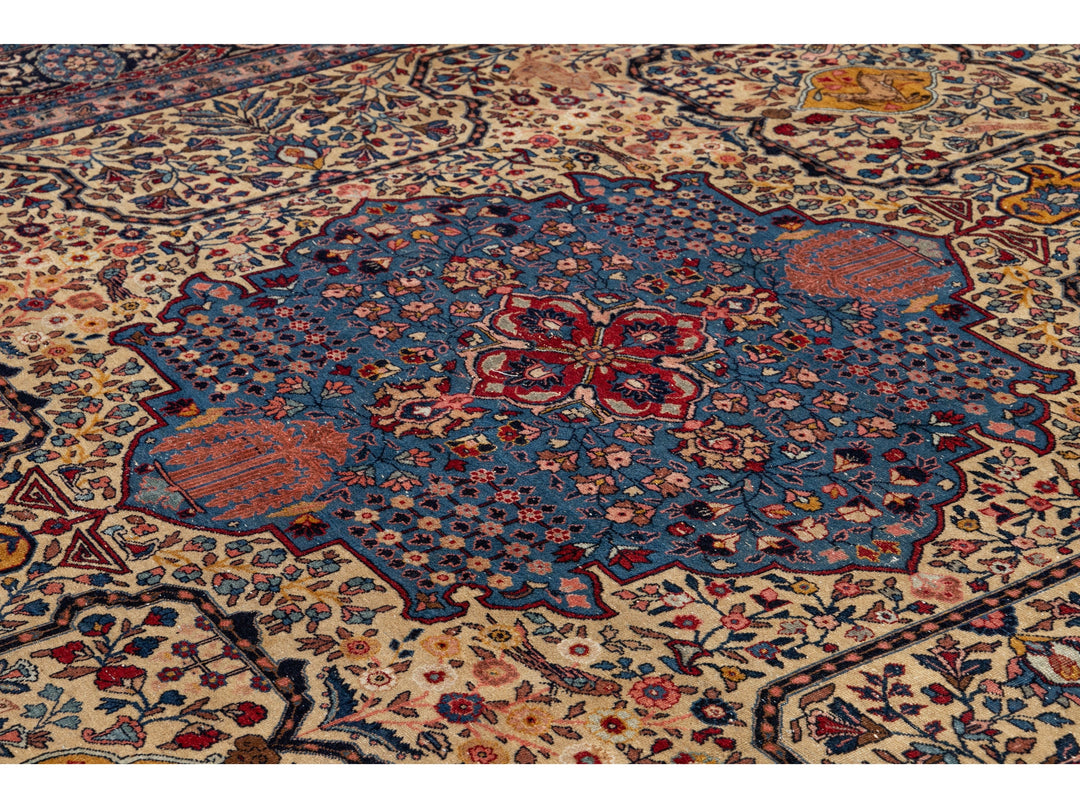 Antique Tabriz Wool Rug 12 X 15