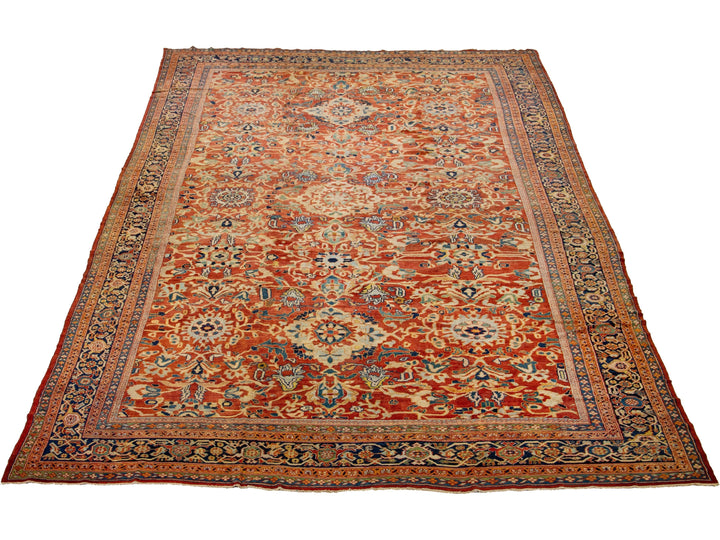 Antique Sultanabad Wool Rug 13 X 22