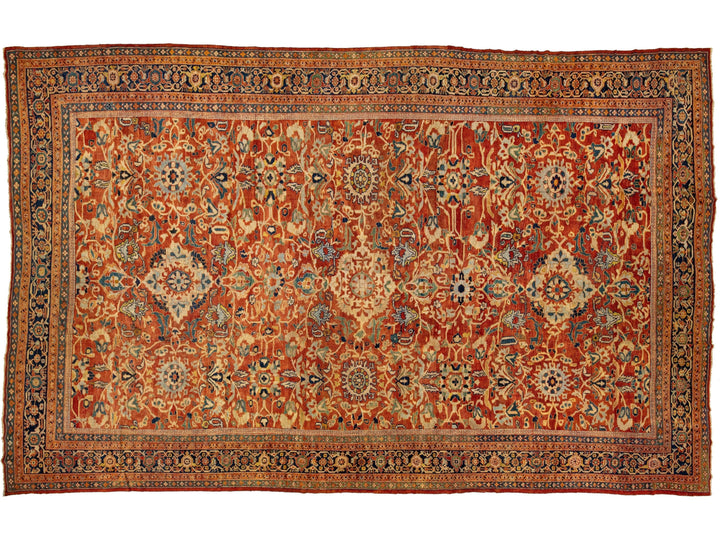 Antique Sultanabad Wool Rug 13 X 22