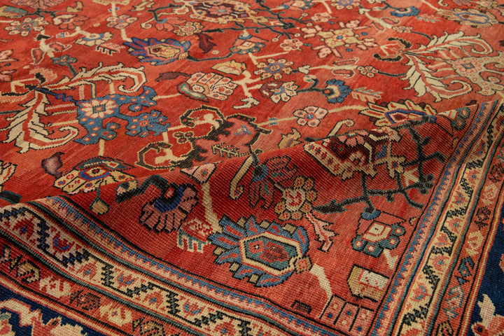 Antique Sultanabad Wool Rug 11 X 15