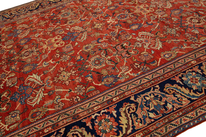 Antique Sultanabad Wool Rug 11 X 15